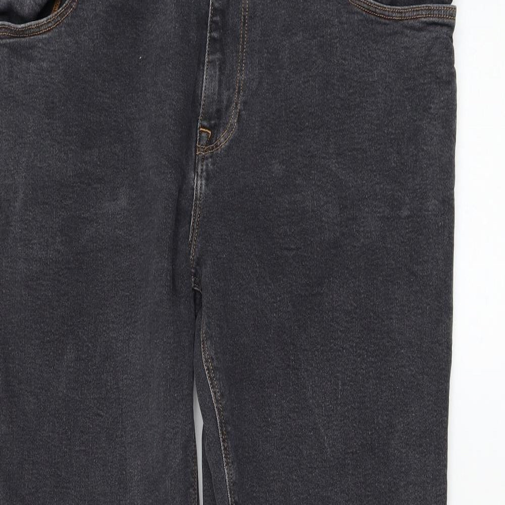 ASOS Mens Black  Cotton Straight Jeans Size 40 in L32 in Regular Zip