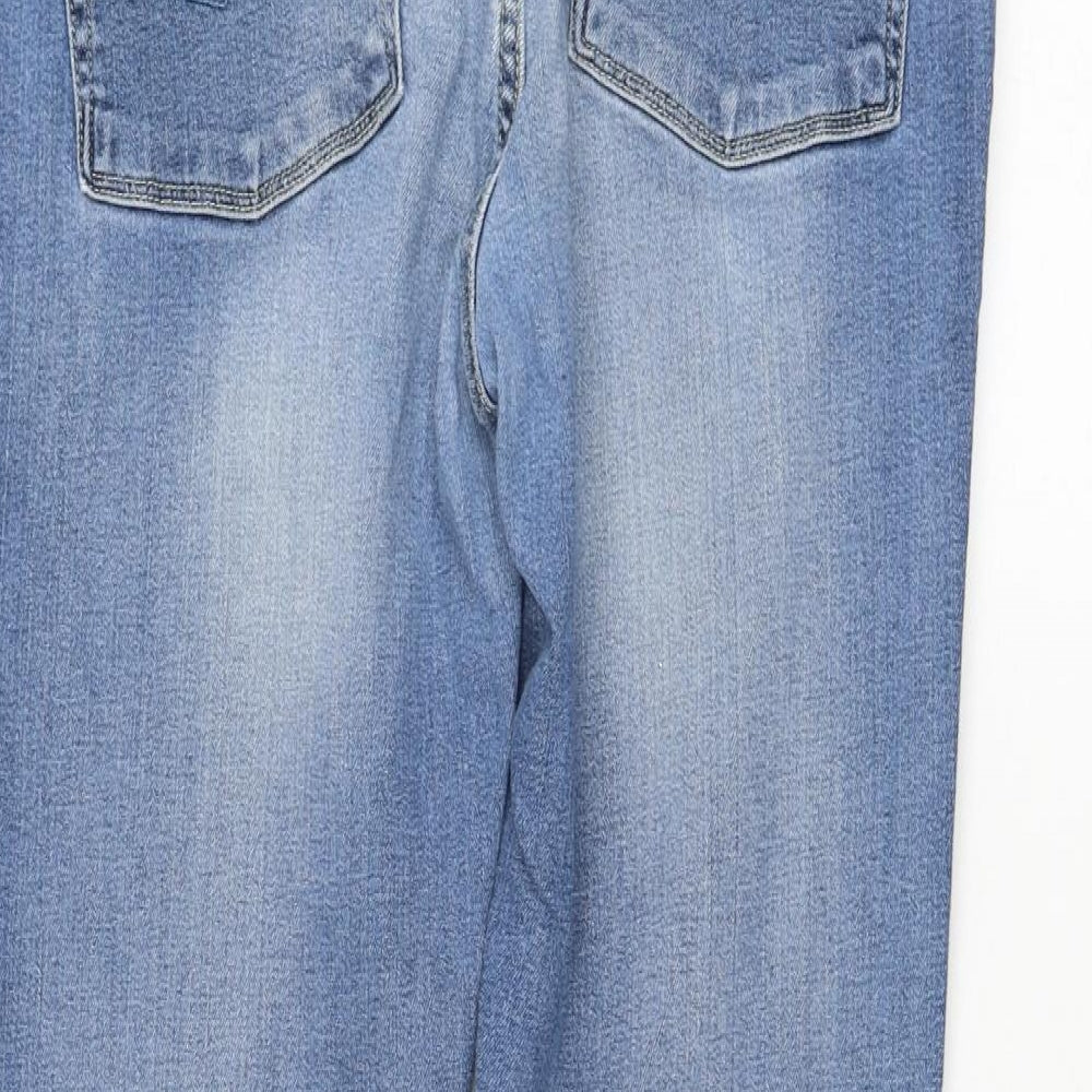 ASOS Mens Blue  Polyester Straight Jeans Size 34 in L30 in Regular Zip