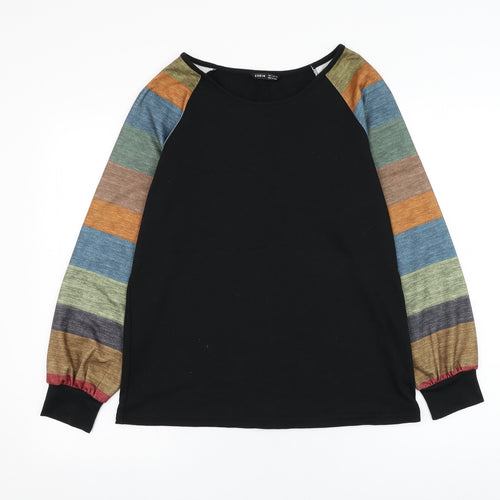 SheIn Womens Black  Cotton Pullover Sweatshirt Size S  Pullover