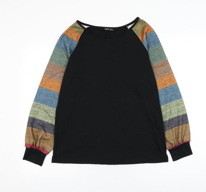 SheIn Womens Black  Cotton Pullover Sweatshirt Size S  Pullover