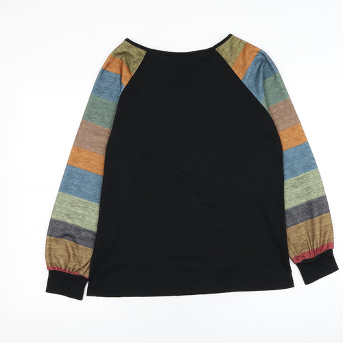 SheIn Womens Black  Cotton Pullover Sweatshirt Size S  Pullover