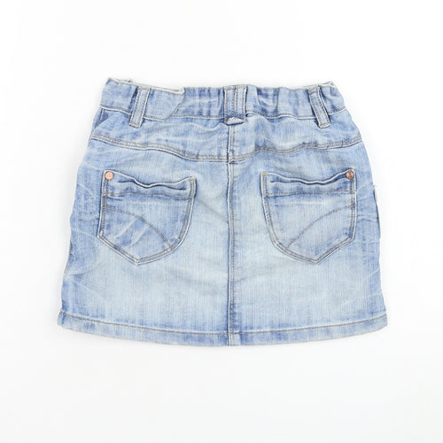 NEXT Girls Blue  Cotton A-Line Skirt Size 4-5 Years  Regular Pull On