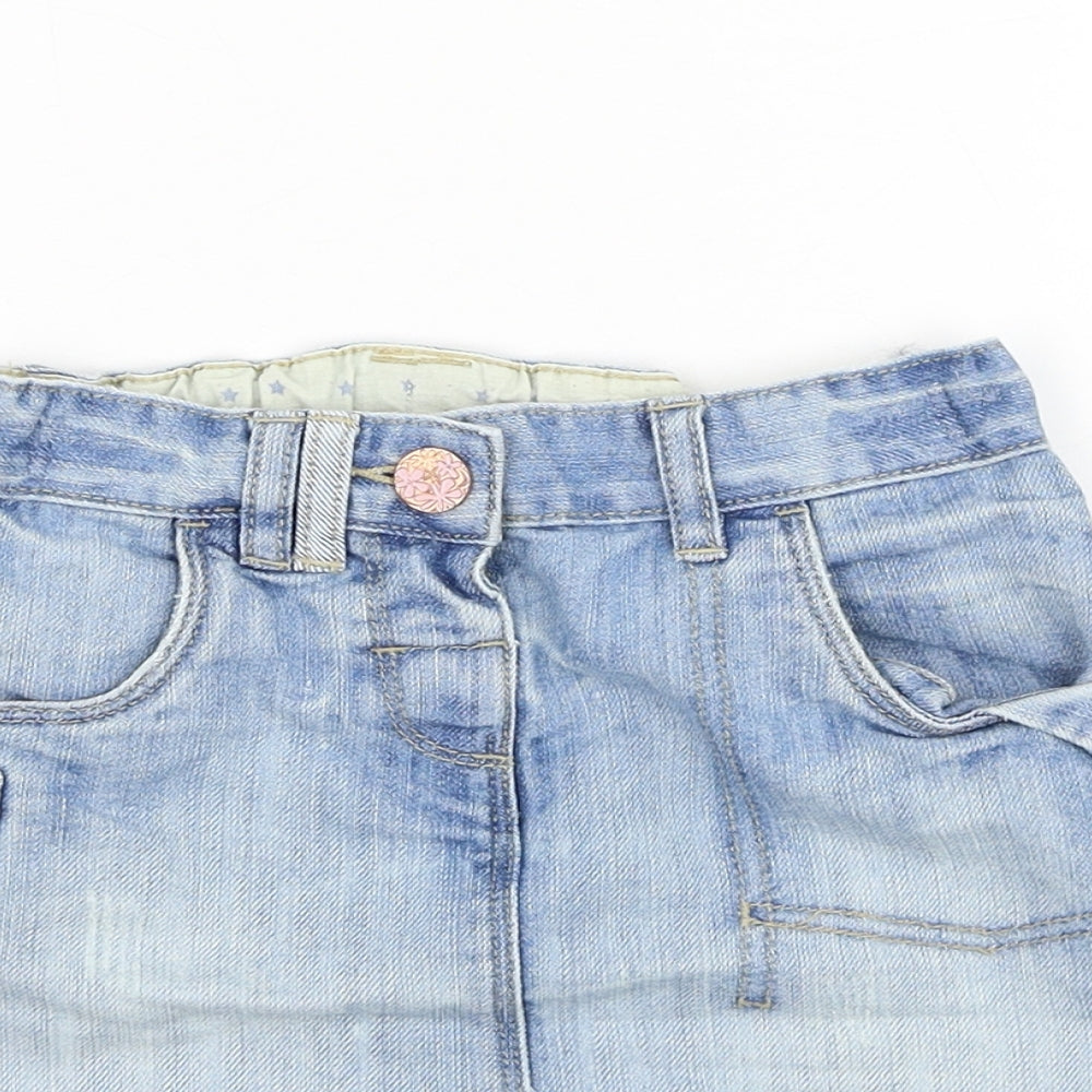 NEXT Girls Blue  Cotton A-Line Skirt Size 4-5 Years  Regular Pull On