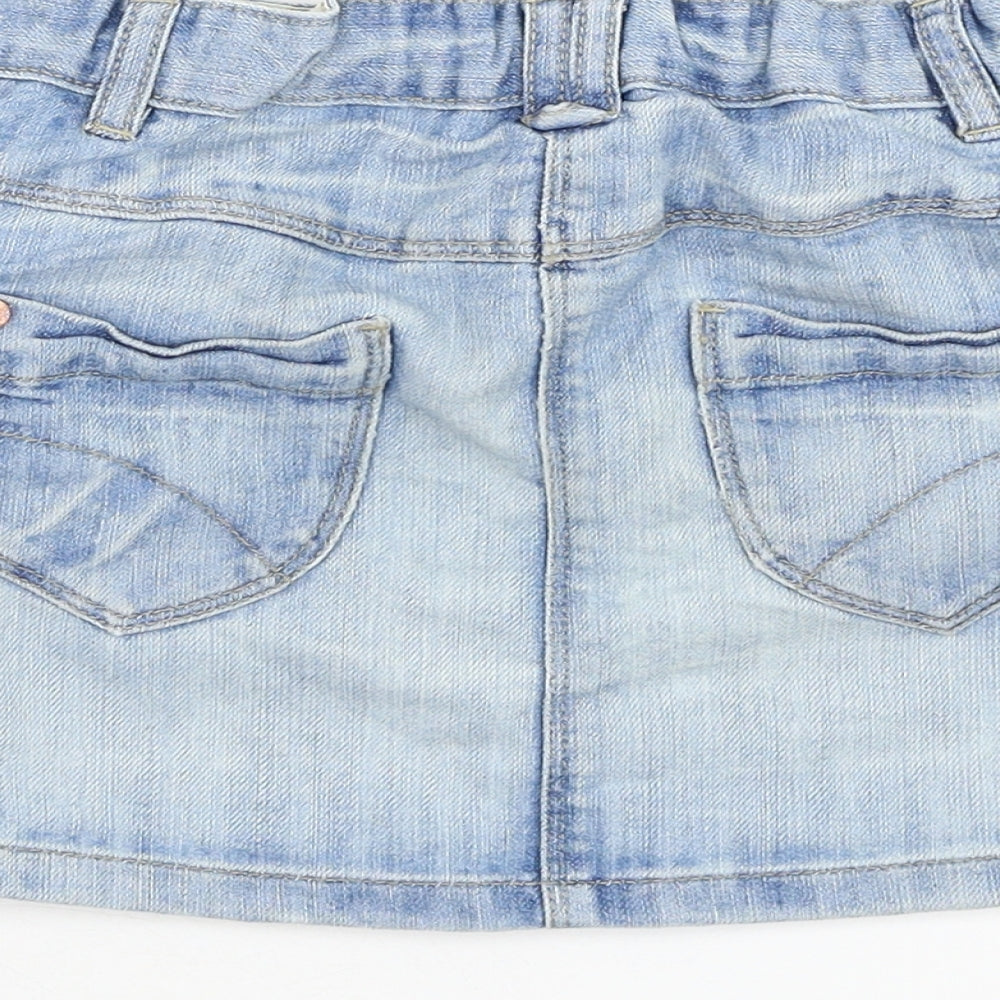 NEXT Girls Blue  Cotton A-Line Skirt Size 4-5 Years  Regular Pull On