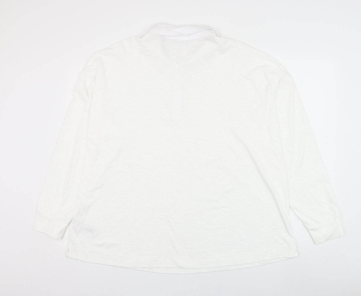 NEXT Womens White  Cotton Basic Polo Size 20 Mock Neck