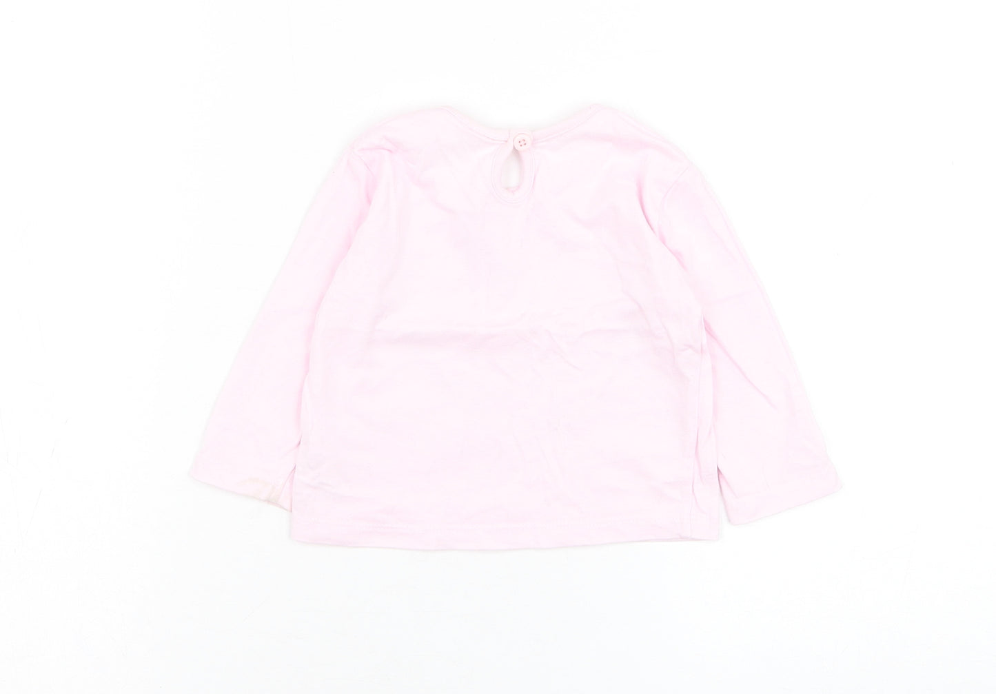 F&F Girls Pink  Cotton Basic T-Shirt Size 6-9 Months Round Neck Pullover - Daddy's little angel