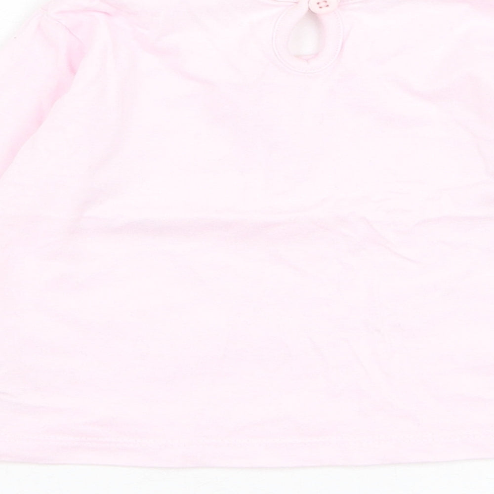 F&F Girls Pink  Cotton Basic T-Shirt Size 6-9 Months Round Neck Pullover - Daddy's little angel
