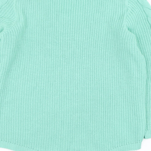 BASSINI Womens Blue V-Neck  Acrylic Pullover Jumper Size L