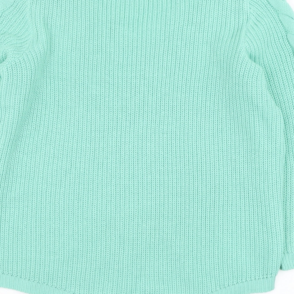 BASSINI Womens Blue V-Neck  Acrylic Pullover Jumper Size L
