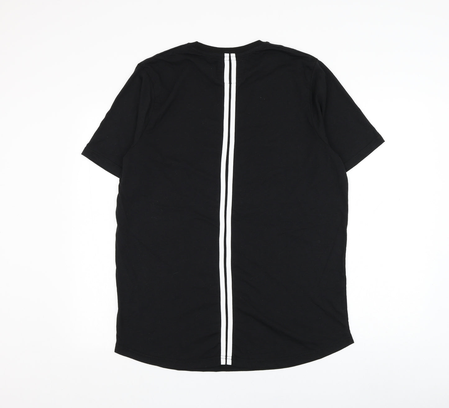 BoohooMAN Mens Black  Cotton  T-Shirt Size XL Round Neck