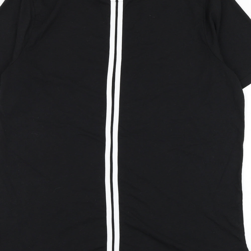 BoohooMAN Mens Black  Cotton  T-Shirt Size XL Round Neck