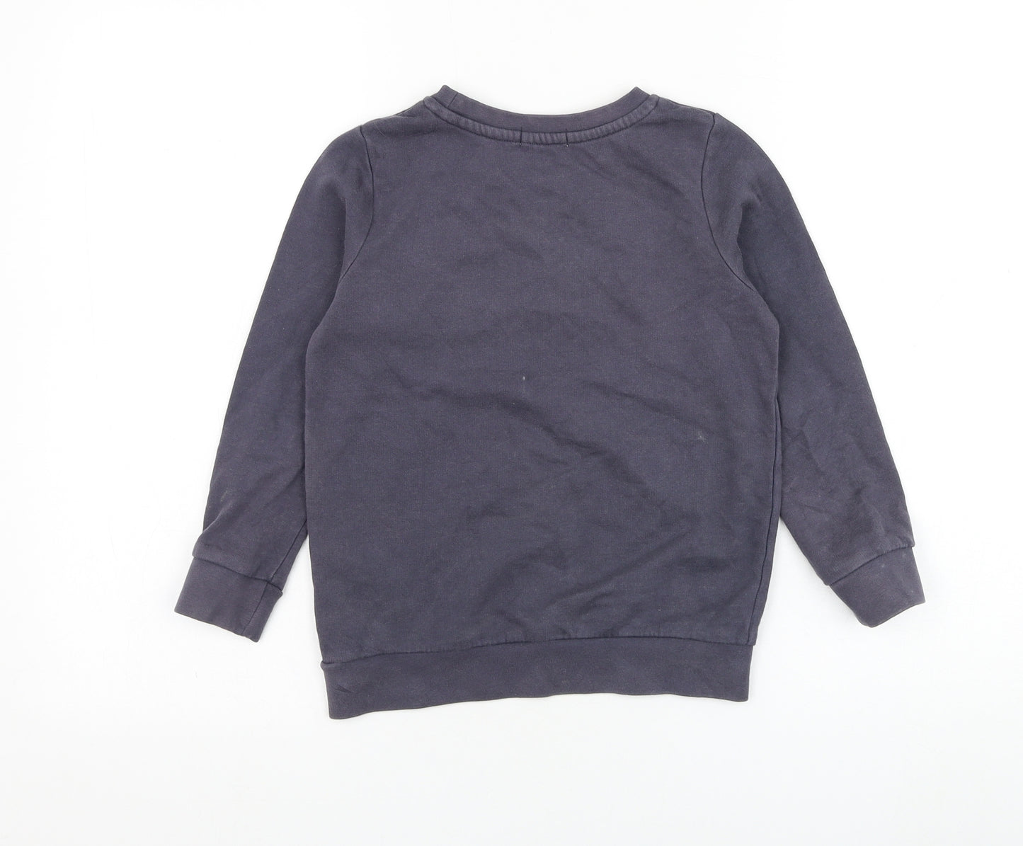 name it Girls Grey  Cotton Pullover Sweatshirt Size 6 Years  Pullover - Butterfly