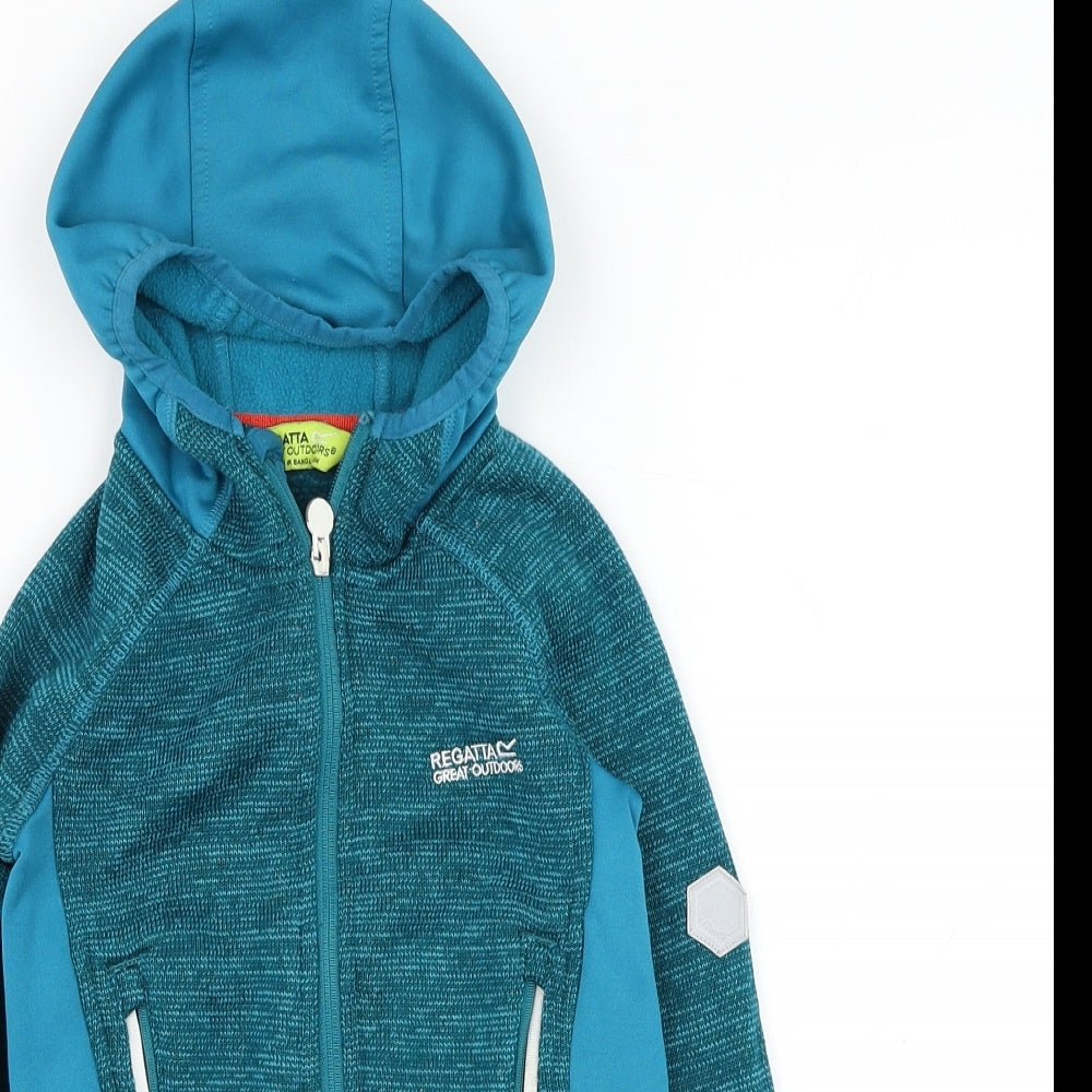 Regatta Girls Blue  Polyester Full Zip Hoodie Size 3-4 Years  Zip