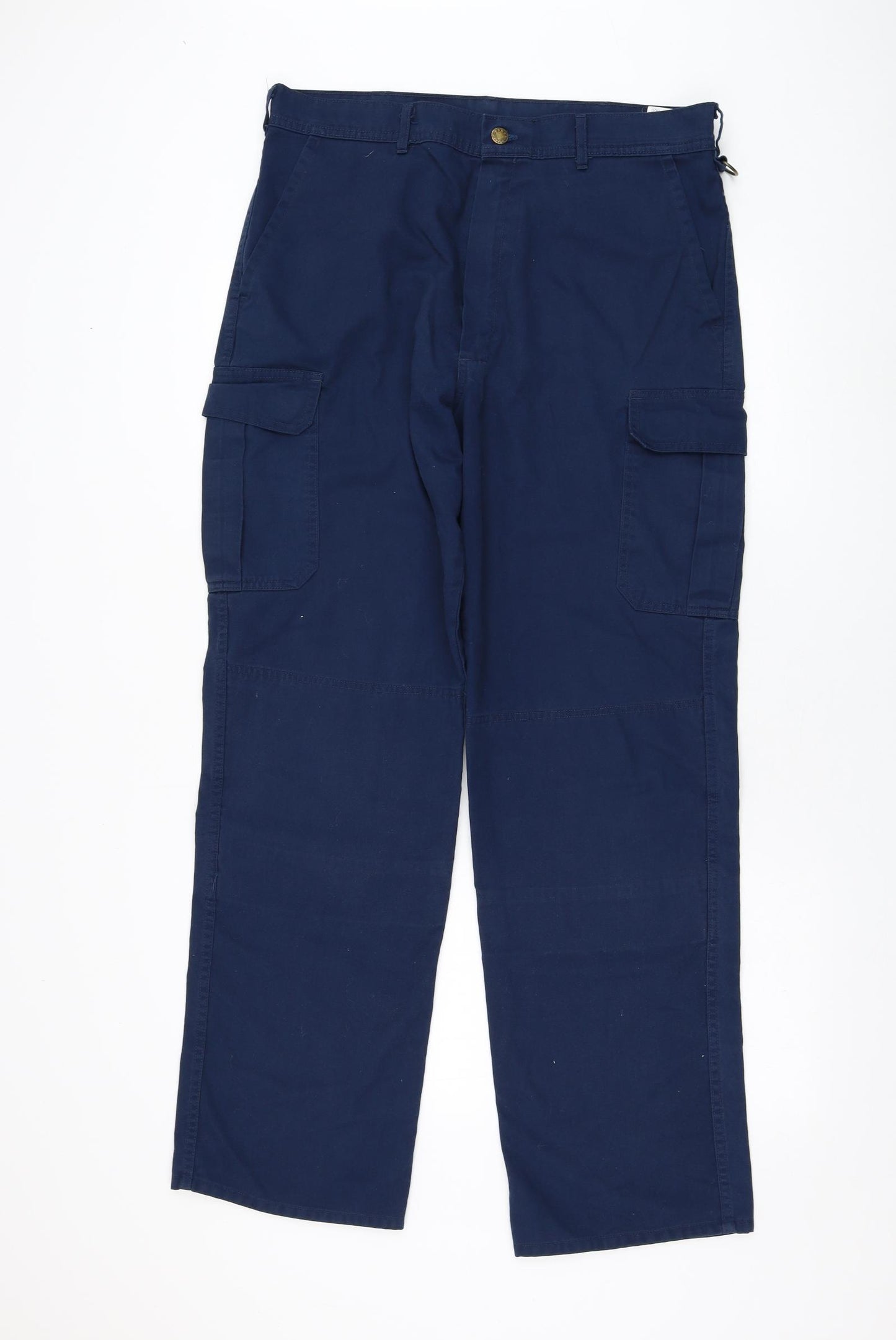 Harpoon Mens Blue  Cotton Carpenter Trousers Size 36 in L30 in Regular Zip
