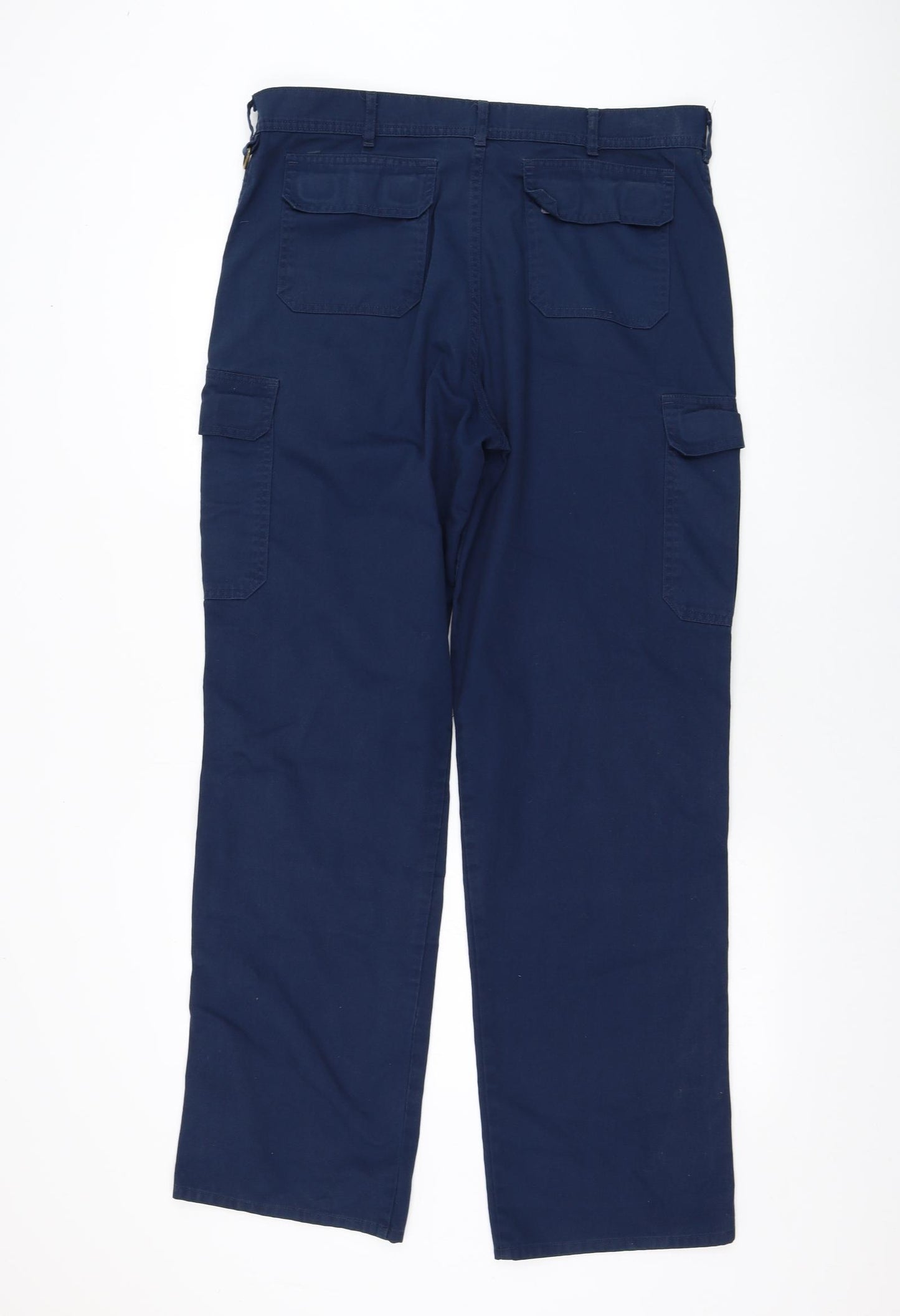 Harpoon Mens Blue  Cotton Carpenter Trousers Size 36 in L30 in Regular Zip