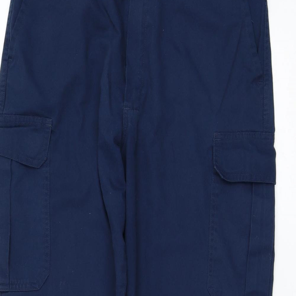 Harpoon Mens Blue  Cotton Carpenter Trousers Size 36 in L30 in Regular Zip