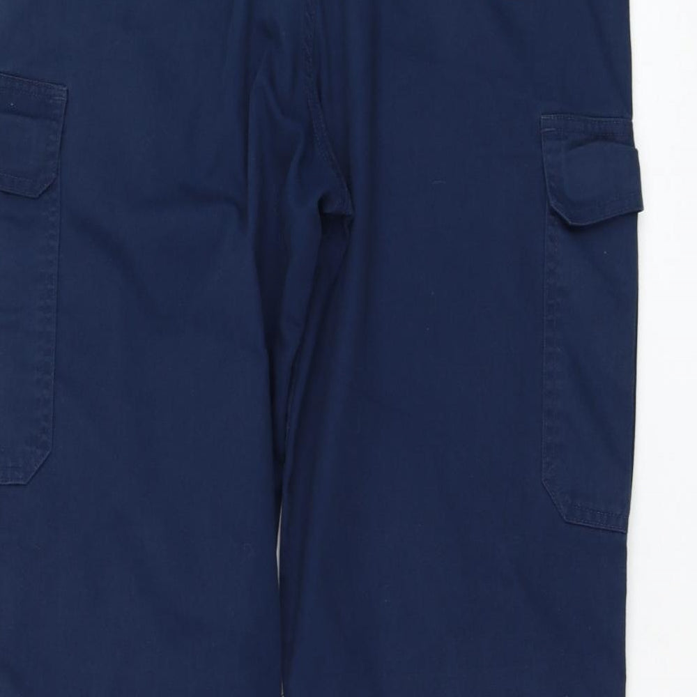 Harpoon Mens Blue  Cotton Carpenter Trousers Size 36 in L30 in Regular Zip