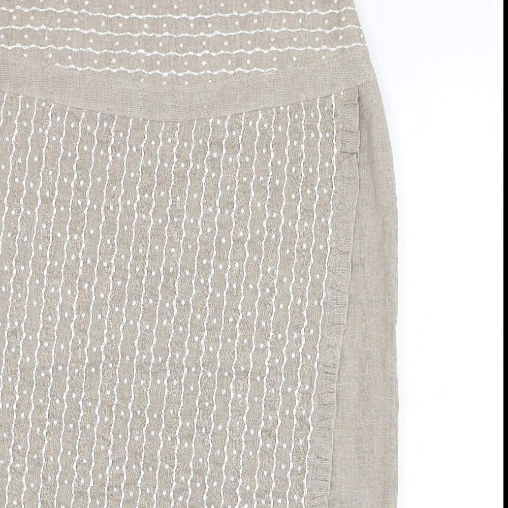Aria Womens Beige  Linen Straight & Pencil Skirt Size 14   Zip