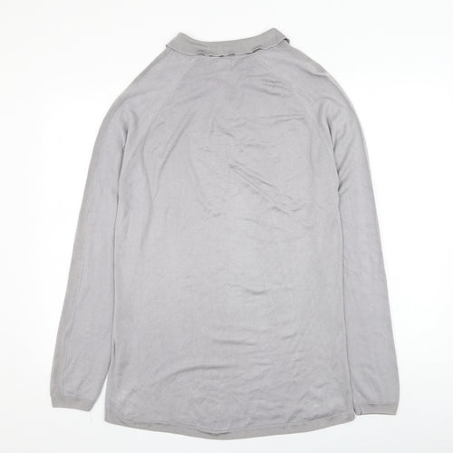 River Island Mens Grey Collared  Viscose Pullover Jumper Size L