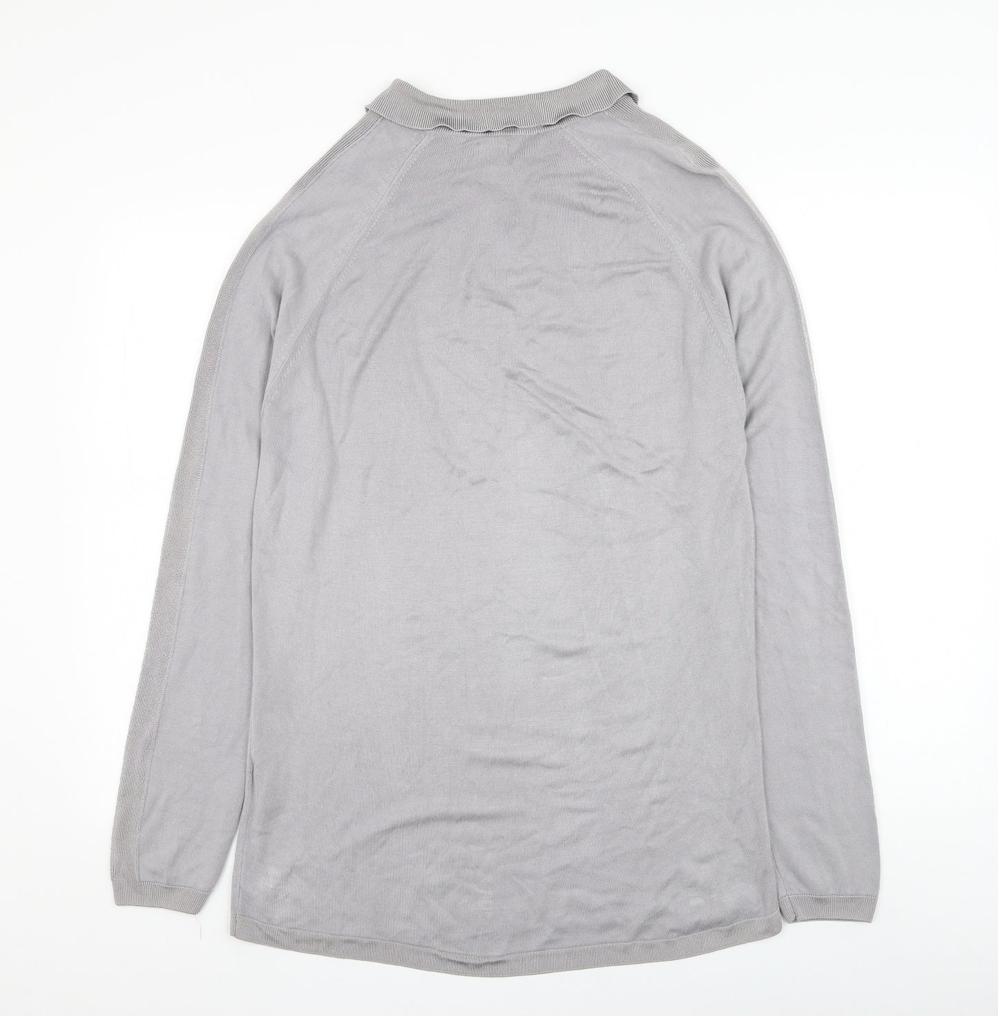 River Island Mens Grey Collared  Viscose Pullover Jumper Size L