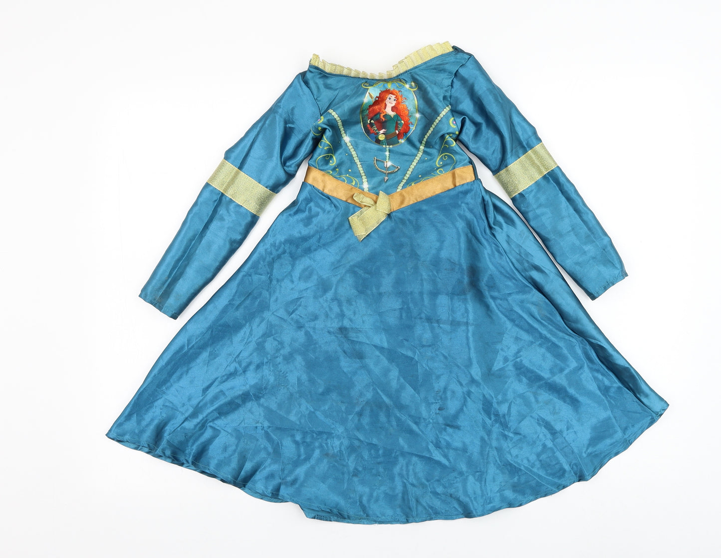 Rubie's Girls Green  Polyester Fit & Flare  Size 3-4 Years  Round Neck Pullover - Brave, Disney, Mereda