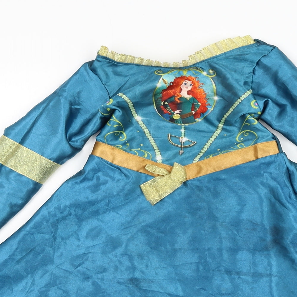 Rubie's Girls Green  Polyester Fit & Flare  Size 3-4 Years  Round Neck Pullover - Brave, Disney, Mereda