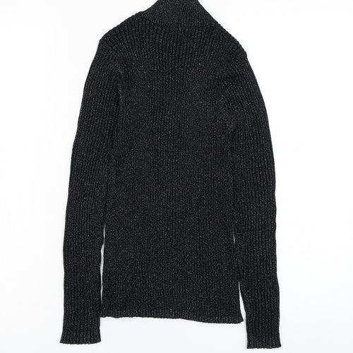 NEXT Girls Black Mock Neck  Viscose Pullover Jumper Size 11 Years  Pullover