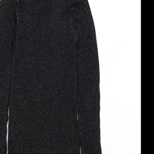 NEXT Girls Black Mock Neck  Viscose Pullover Jumper Size 11 Years  Pullover