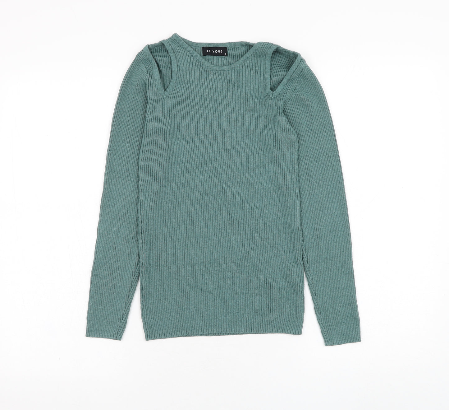 Matalan Womens Green Round Neck  Cotton Pullover Jumper Size 8