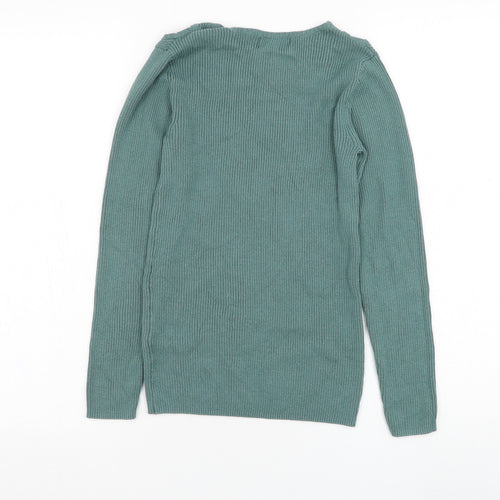 Matalan Womens Green Round Neck  Cotton Pullover Jumper Size 8