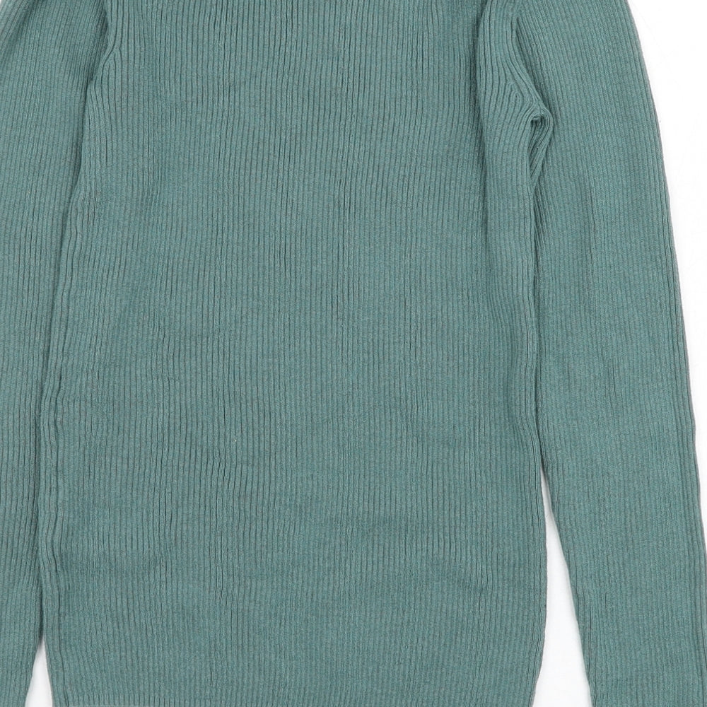 Matalan Womens Green Round Neck  Cotton Pullover Jumper Size 8