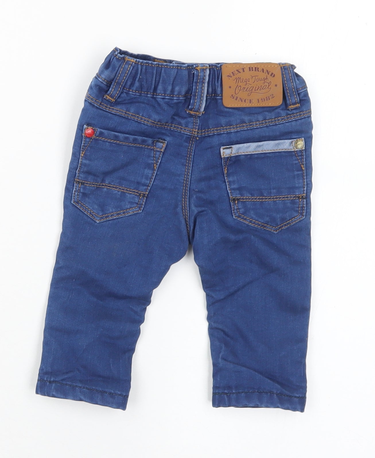 NEXT Baby Blue  Cotton Capri Jeans Size 3-6 Months  Button