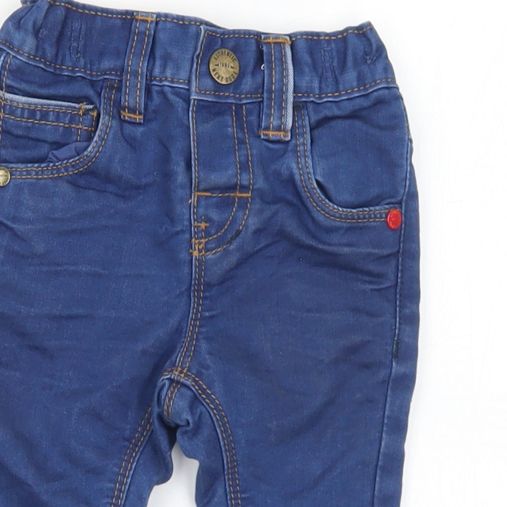 NEXT Baby Blue  Cotton Capri Jeans Size 3-6 Months  Button