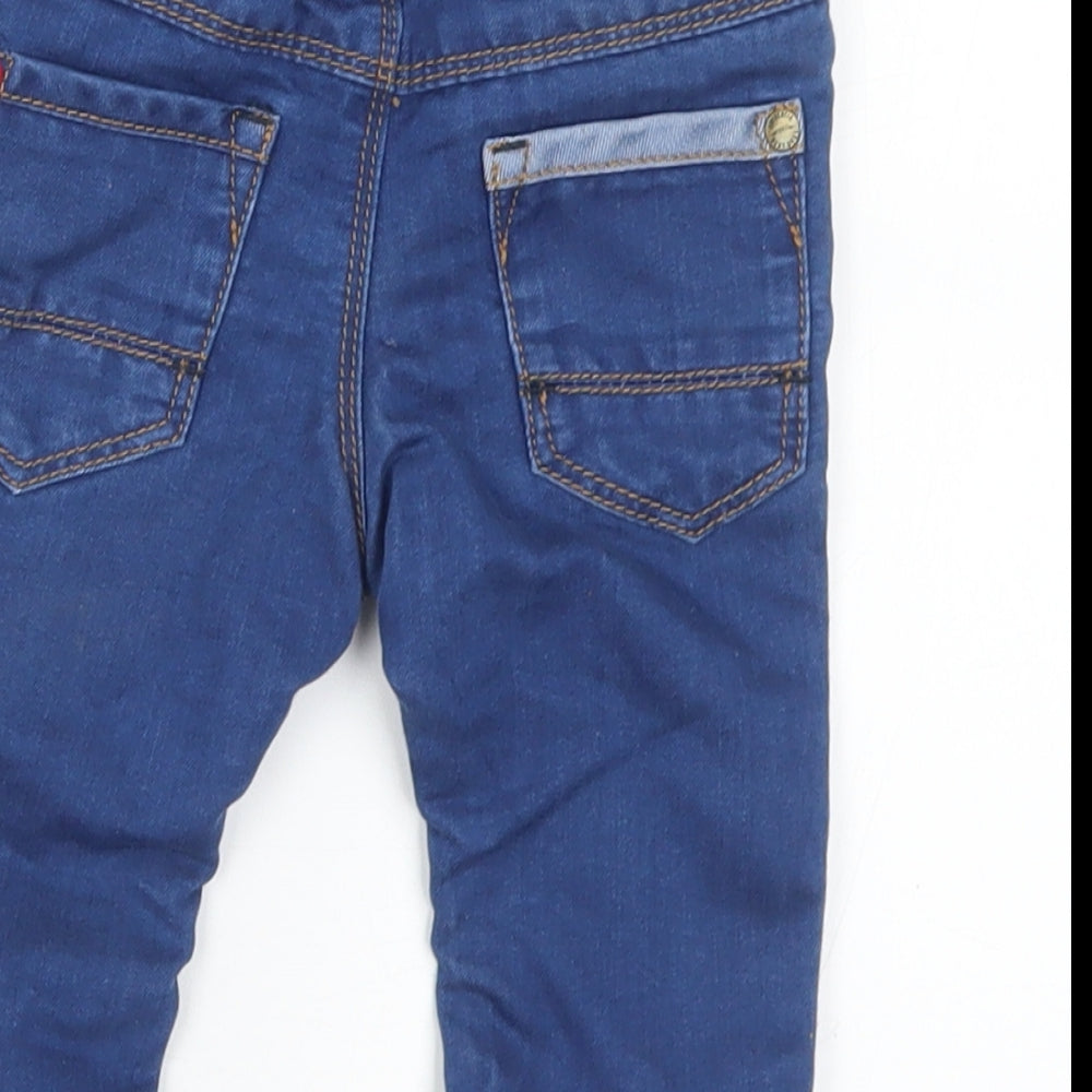 NEXT Baby Blue  Cotton Capri Jeans Size 3-6 Months  Button