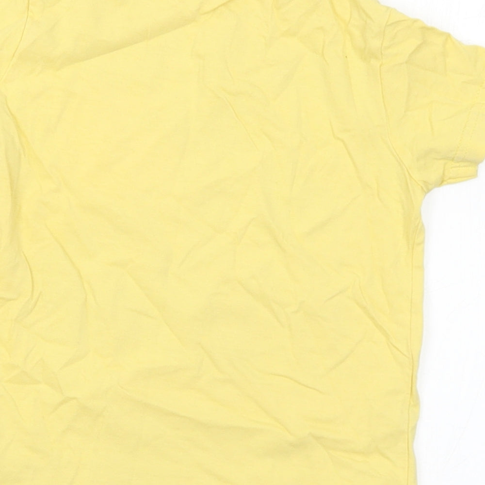 Dunnes Stores Boys Yellow  Cotton Basic T-Shirt Size 3 Years Crew Neck  - DInosaur
