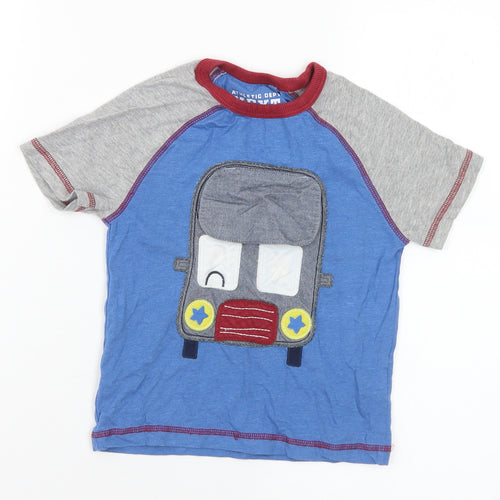 NEXT Boys Multicoloured  Cotton Basic T-Shirt Size 2-3 Years Crew Neck  - Bus