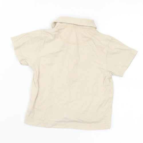 Adams Baby Beige Floral Cotton Basic Polo Size 9-12 Months Collared  - Number