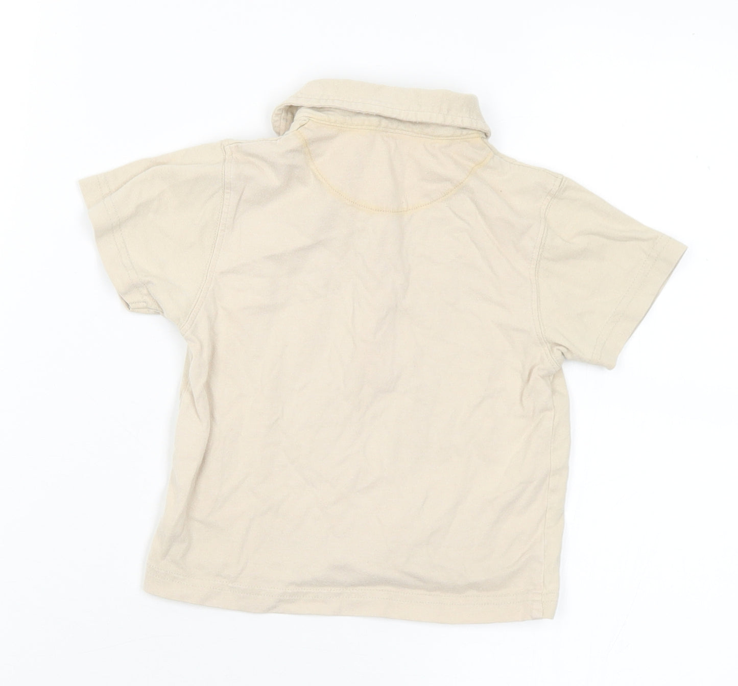 Adams Baby Beige Floral Cotton Basic Polo Size 9-12 Months Collared  - Number