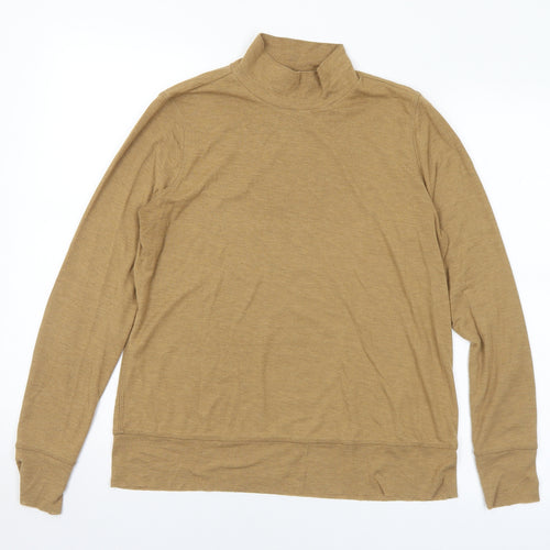 NEXT Womens Brown  Polyester Basic T-Shirt Size 12 Mock Neck