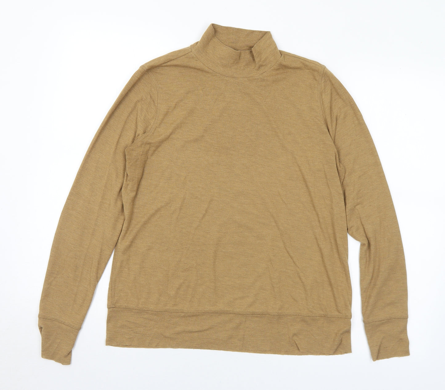 NEXT Womens Brown  Polyester Basic T-Shirt Size 12 Mock Neck