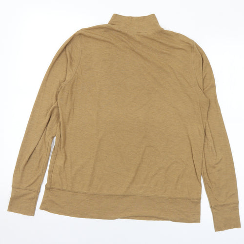 NEXT Womens Brown  Polyester Basic T-Shirt Size 12 Mock Neck