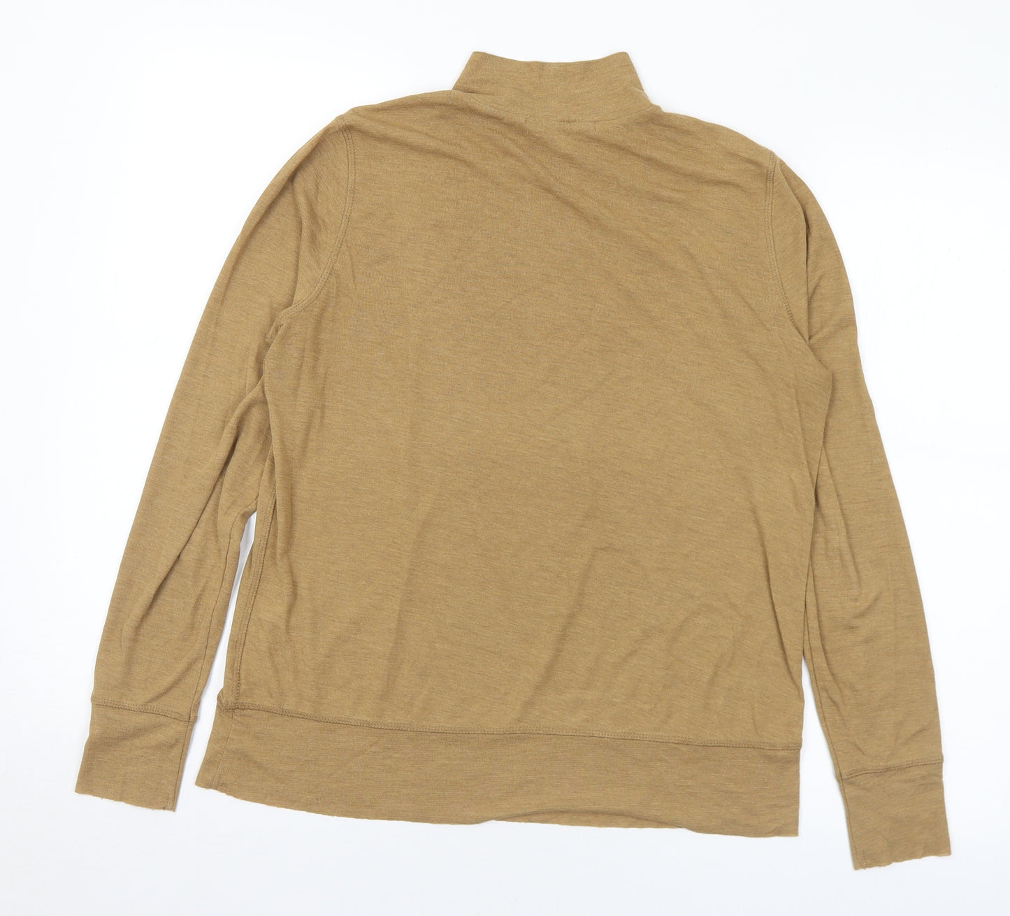NEXT Womens Brown  Polyester Basic T-Shirt Size 12 Mock Neck