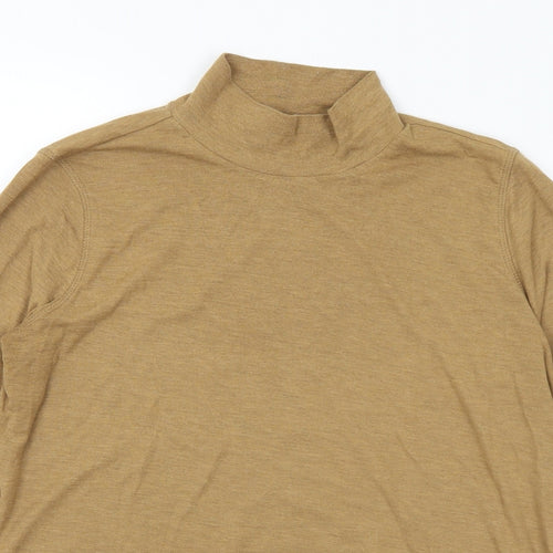 NEXT Womens Brown  Polyester Basic T-Shirt Size 12 Mock Neck