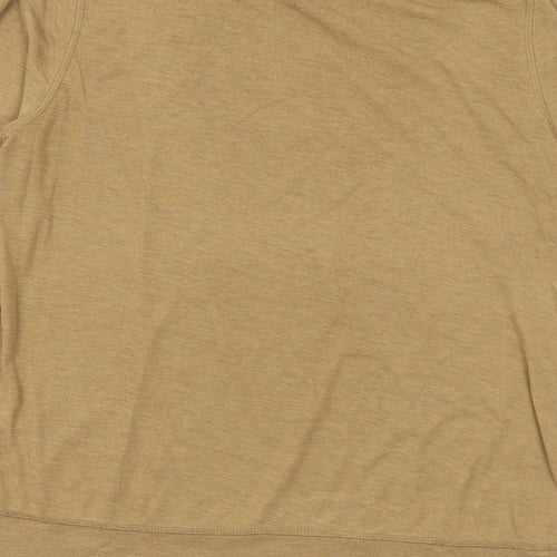 NEXT Womens Brown  Polyester Basic T-Shirt Size 12 Mock Neck