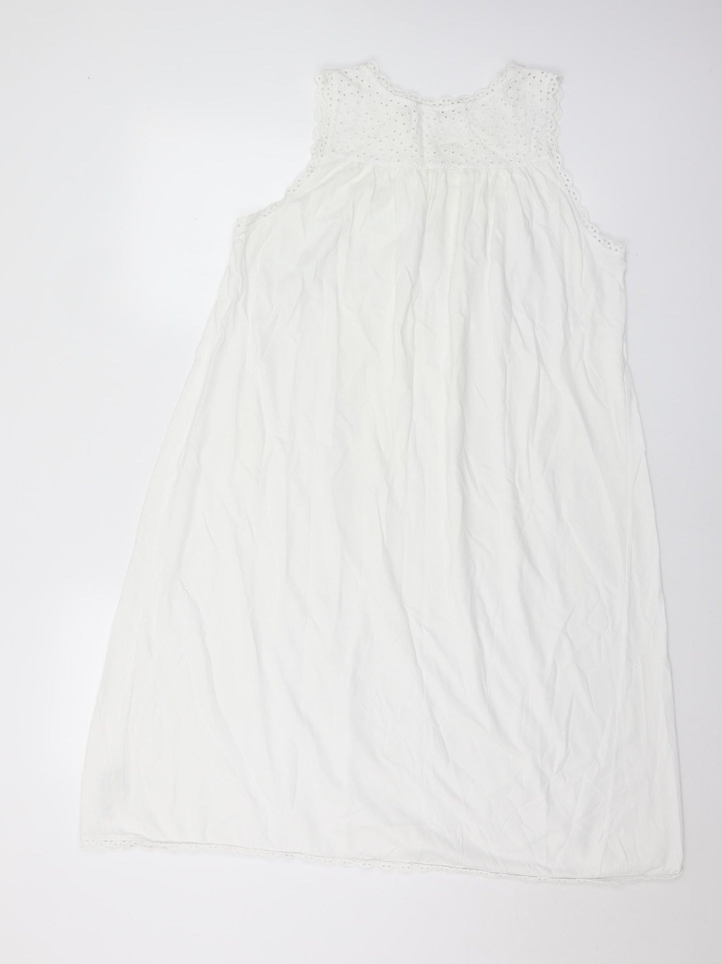 Marks and Spencer Womens White Solid Cotton Top Gown Size 12