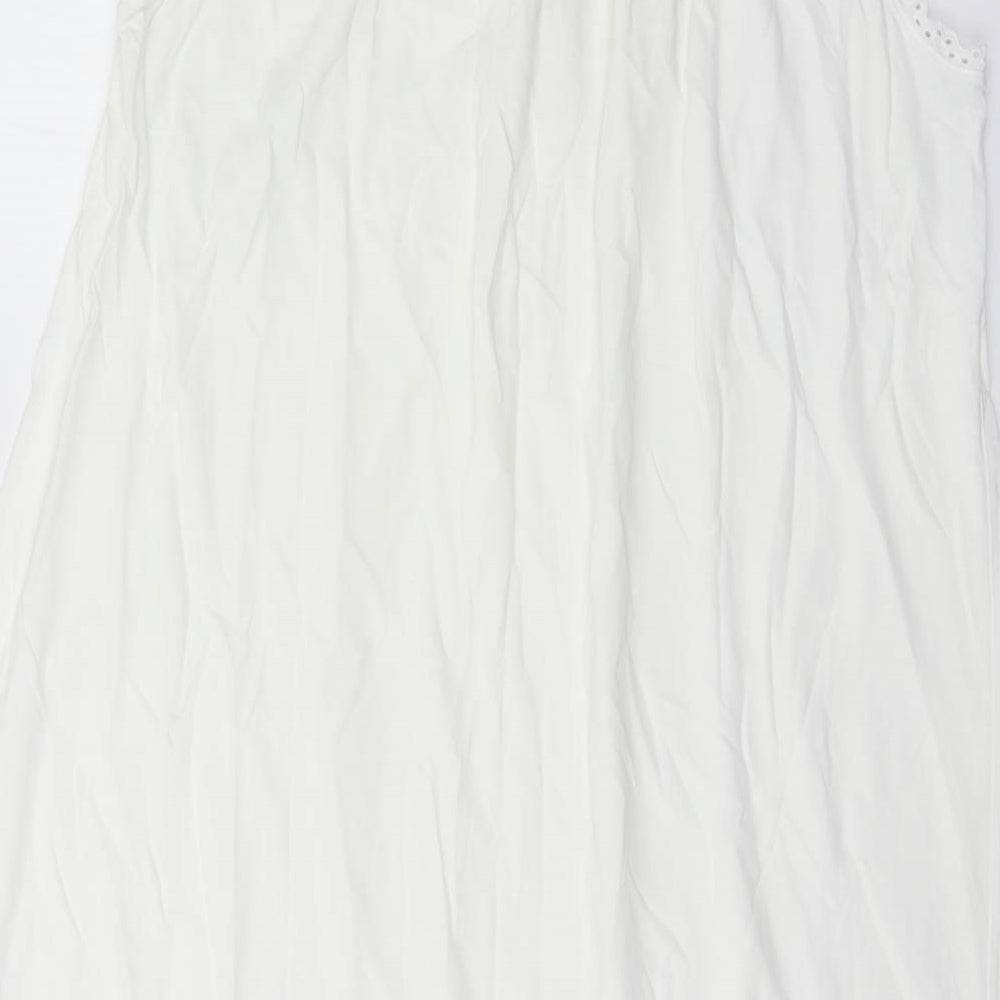 Marks and Spencer Womens White Solid Cotton Top Gown Size 12