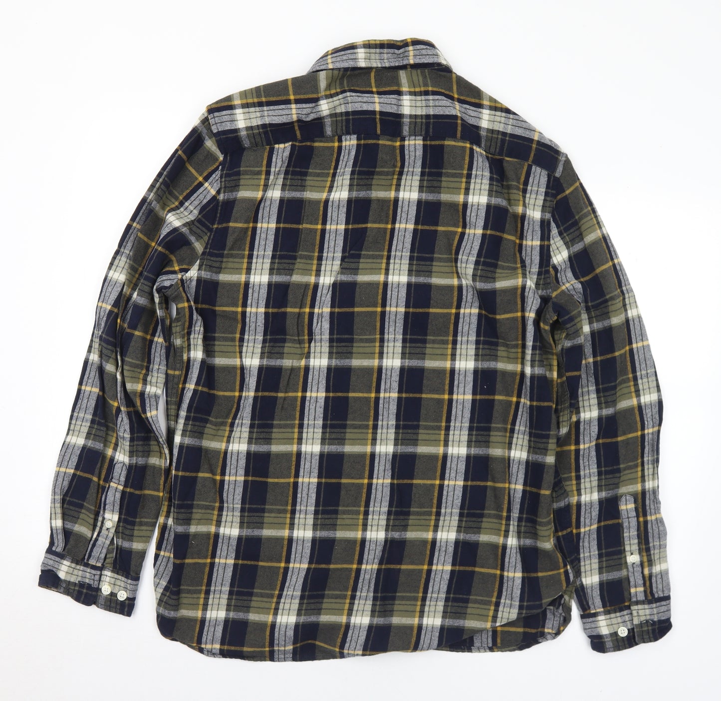 F&F Mens Multicoloured Plaid Cotton  Button-Up Size L Collared Button