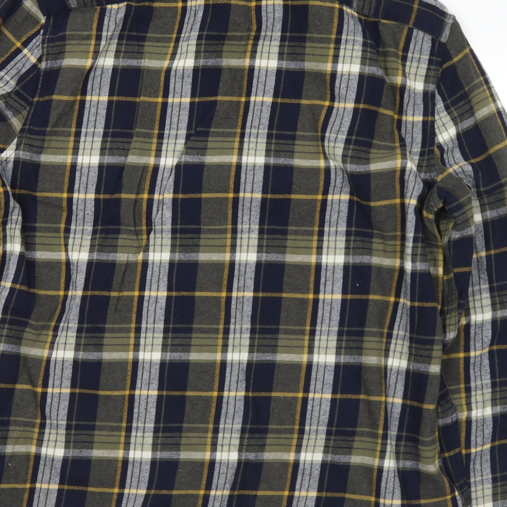 F&F Mens Multicoloured Plaid Cotton  Button-Up Size L Collared Button
