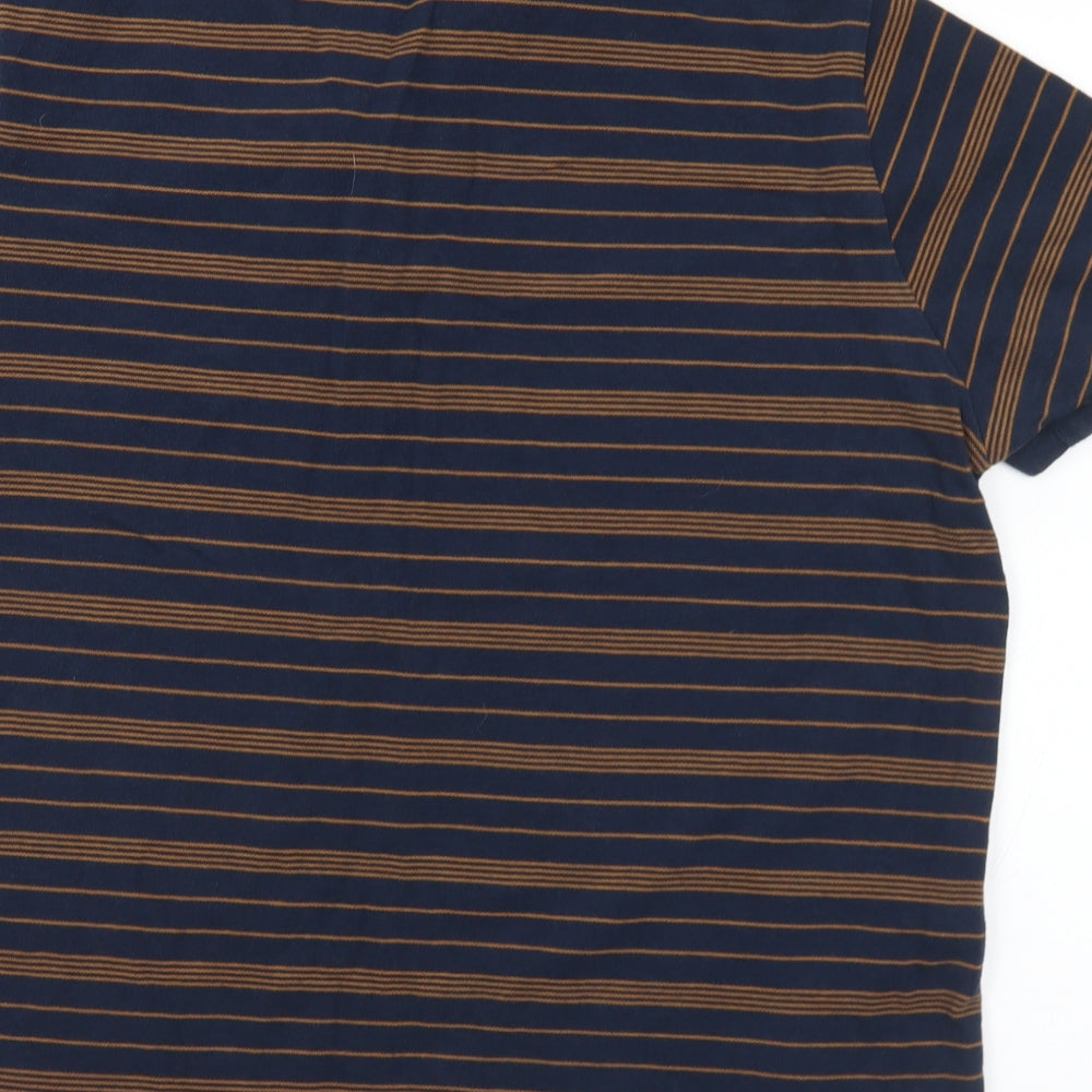 Jacamo Mens Brown Striped Cotton  Polo Size XL Collared Button