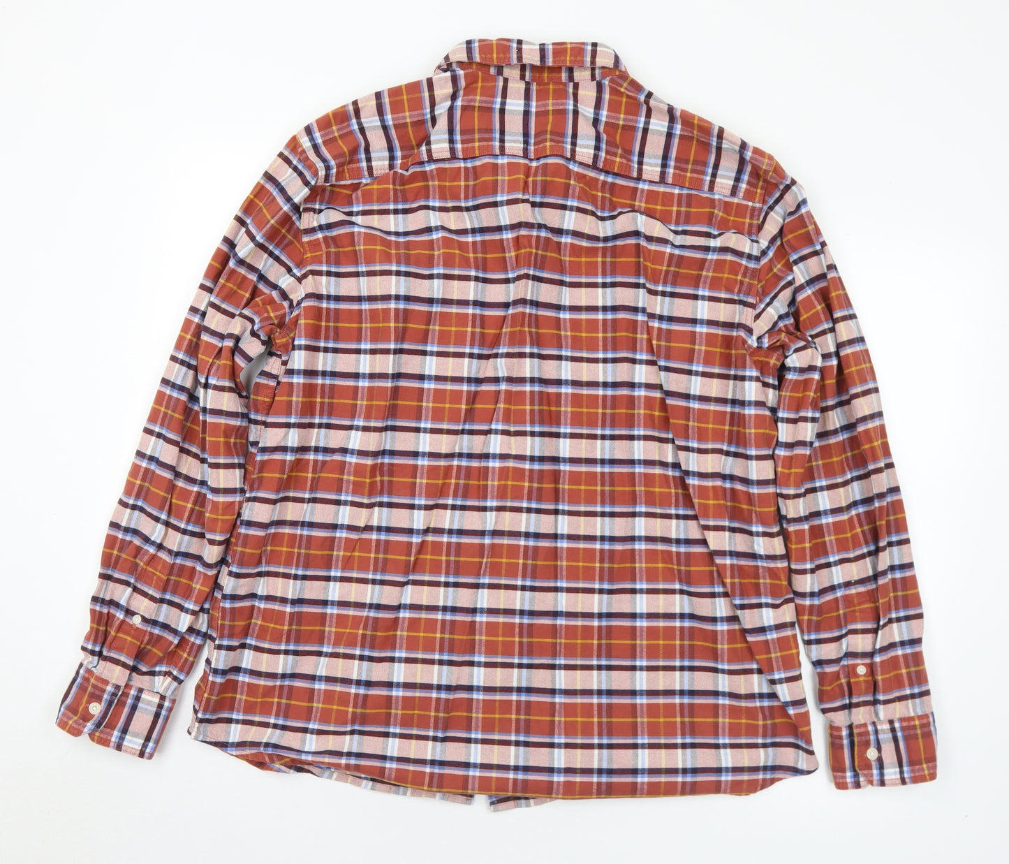 Levi Mens Multicoloured Plaid Cotton  Button-Up Size XL Collared Button